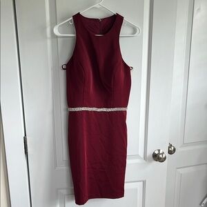 Elegant Burgundy Sleeveless Dress